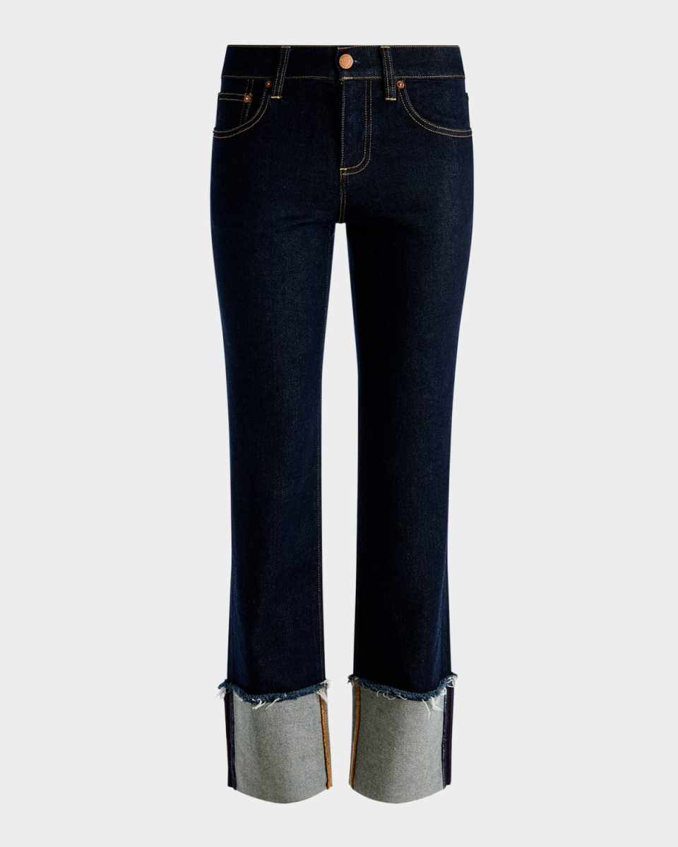Abilene Ultra Low-Rise Skinny Jeans with Raw Hem Cuffs